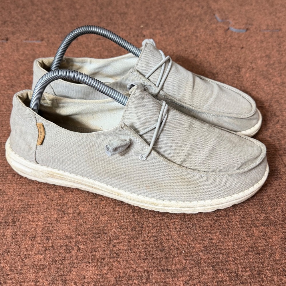 Hey Dude Wendy Chambray Light Grey Slip On Loafers Womens Size 10 121413058 C+